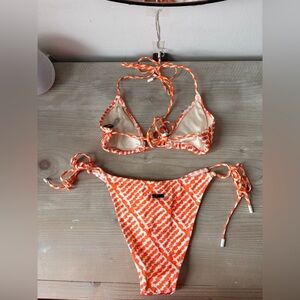 Triangl Swimwear Orange and White Bikini **reserved for lola_sheff